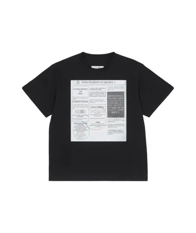 Mm6 Maison Margiela Text-print T-shirt In Black