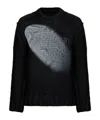 Mm6 Maison Margiela Textured Knit Sweater In Black