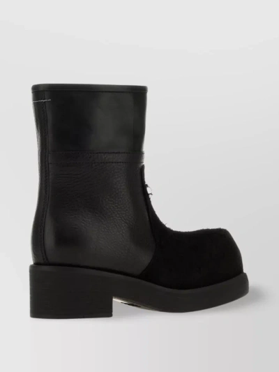 MM6 MAISON MARGIELA TEXTURED LEATHER ANKLE BOOTS