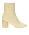 Mm6 Maison Margiela Stitch-out Leather Ankle Boots In Nude