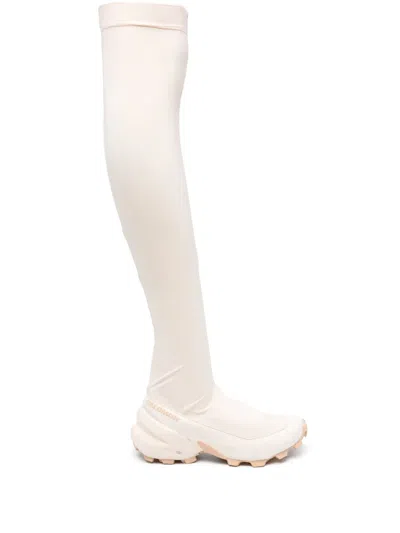Mm6 Maison Margiela High Rise Boots Round Toe Rubber Sole In Neutral