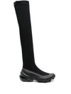 Mm6 Maison Margiela Overknee-stiefel Mit Breiter Sohle In Black