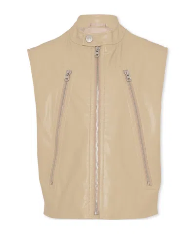 Mm6 Maison Margiela Kids' Throat-latch Zipped Gilet In Neutral