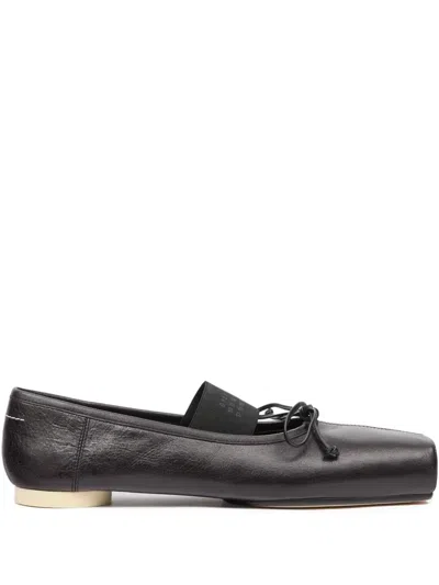 Mm6 Maison Margiela Tie-detail Ballet Flats In Black