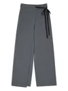 Mm6 Maison Margiela Tie-detail Tailored Trousers In Gray