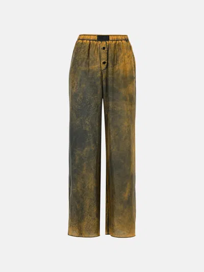 Mm6 Maison Margiela 'tie Dye' Brown Silk Pants