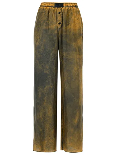 Mm6 Maison Margiela Tie Dye Brown Silk Pants In Multi