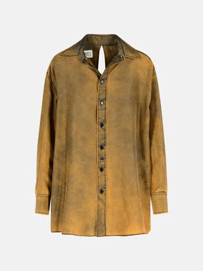 Mm6 Maison Margiela 'tie Dye' Brown Silk Shirt