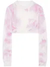 Mm6 Maison Margiela Women's Tie-dye Wool-mohair Cropped Sweater In Pink