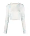 Mm6 Maison Margiela Tie-dye Knitted Crop Top In White