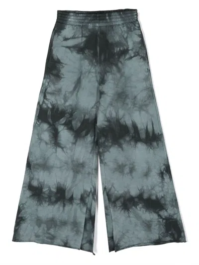 Mm6 Maison Margiela Kids' Mm6p69u Trousers Maison Margiela Black Tie-dye Effect Cotton Trousers