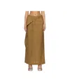 Mm6 Maison Margiela Tan Tailoring Wool Canvas Tie Maxi Skirt In Tobacco