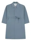 Mm6 Maison Margiela Water-repellent Cotton Gabardine Coat In Blue