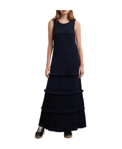 Mm6 Maison Margiela Tiered Maxi Dress In Black