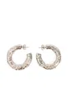 Mm6 Maison Margiela Tinfoil-textured Hoop Earrings In Brown