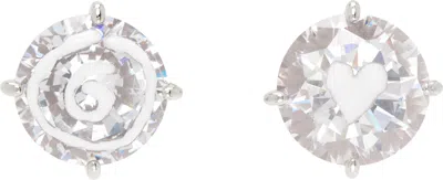 Mm6 Maison Margiela Tipp-ex Earrings In Silver