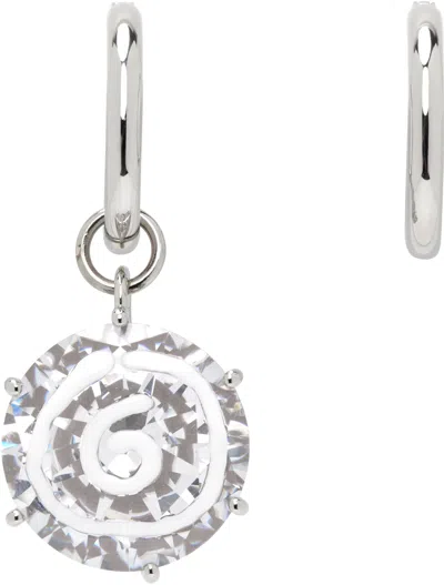 Mm6 Maison Margiela Tipp-ex Earrings In Silver
