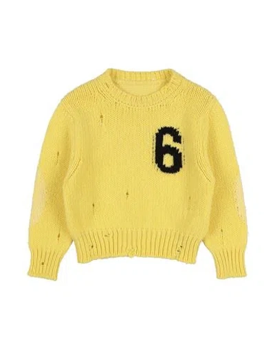 Mm6 Maison Margiela Babies'  Toddler Boy Sweater Light Yellow Size 6 Wool, Nylon, Acrylic