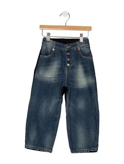 Pre-owned Mm6 Maison Margiela Babies' Toddler Boys Deconstructed Button Closure Jeans W/tags In Blue