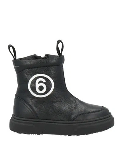 Mm6 Maison Margiela Toddler Girl Ankle Boots Black Size 9.5c Soft Leather In Black