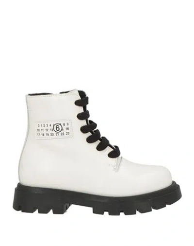 Mm6 Maison Margiela Babies'  Toddler Girl Ankle Boots Off White Size 10c Leather