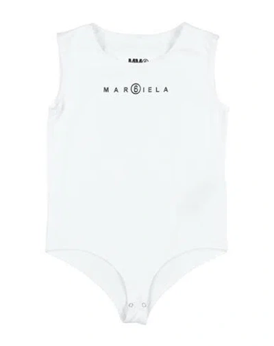 Mm6 Maison Margiela Babies'  Toddler Girl Bodysuit White Size 6 Cotton, Elastane