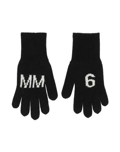 Mm6 Maison Margiela Babies'  Toddler Girl Gloves Black Size 4 Wool, Polyamide