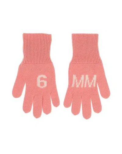 Mm6 Maison Margiela Babies'  Toddler Girl Gloves Pink Size 4 Wool, Polyamide