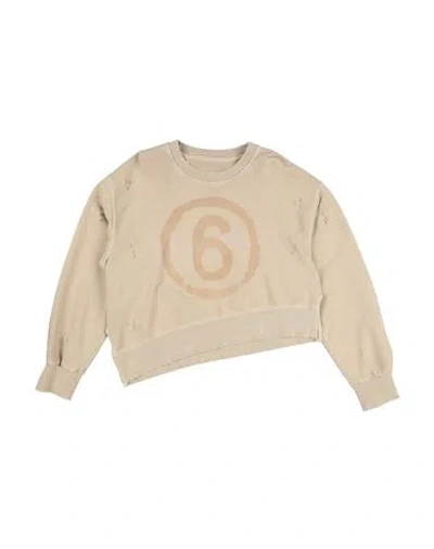 Mm6 Maison Margiela Babies'  Toddler Girl Sweatshirt Beige Size 6 Cotton In Neutral