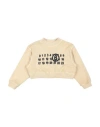 Mm6 Maison Margiela Toddler Girl Sweatshirt Beige Size 6 Cotton, Elastane