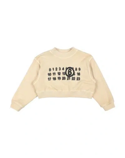 Mm6 Maison Margiela Babies'  Toddler Girl Sweatshirt Beige Size 6 Cotton, Elastane