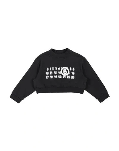 Mm6 Maison Margiela Babies'  Toddler Girl Sweatshirt Black Size 6 Cotton, Elastane