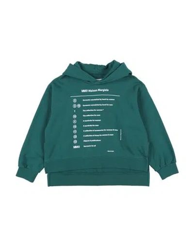 Mm6 Maison Margiela Babies'  Toddler Girl Sweatshirt Dark Green Size 6 Cotton, Elastane