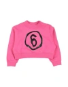 Mm6 Maison Margiela Babies'  Toddler Girl Sweatshirt Fuchsia Size 6 Cotton, Elastane In Pink