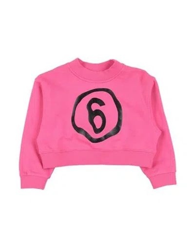 Mm6 Maison Margiela Babies'  Toddler Girl Sweatshirt Fuchsia Size 6 Cotton, Elastane In Pink