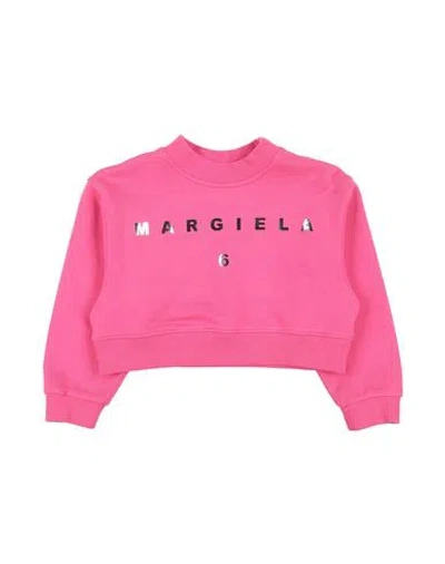 Mm6 Maison Margiela Babies'  Toddler Girl Sweatshirt Fuchsia Size 6 Cotton, Elastane In Pink