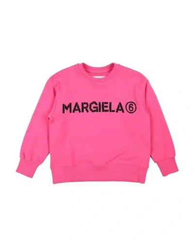 Mm6 Maison Margiela Babies'  Toddler Girl Sweatshirt Fuchsia Size 6 Cotton In Pink