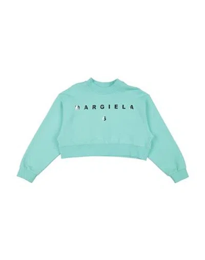 Mm6 Maison Margiela Babies'  Toddler Girl Sweatshirt Turquoise Size 6 Cotton, Elastane In Green