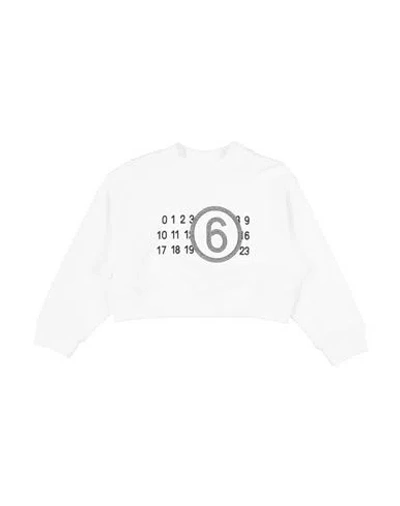 Mm6 Maison Margiela Babies'  Toddler Girl Sweatshirt White Size 6 Cotton, Glass