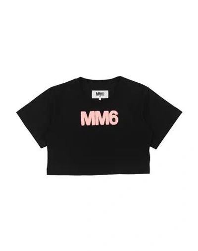 Mm6 Maison Margiela Babies'  Toddler Girl T-shirt Black Size 6 Cotton, Acrylic, Polyester