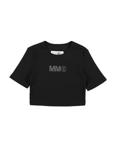 Mm6 Maison Margiela Babies'  Toddler Girl T-shirt Black Size 6 Cotton, Elastane