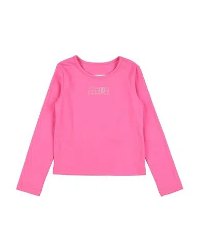 Mm6 Maison Margiela Babies'  Toddler Girl T-shirt Fuchsia Size 6 Cotton, Elastane In Pink