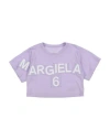 Mm6 Maison Margiela Toddler Girl T-shirt Light Purple Size 6 Cotton In Purple