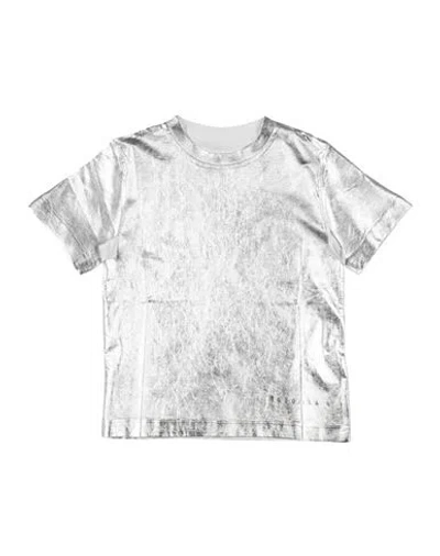 Mm6 Maison Margiela Babies'  Toddler Girl T-shirt Silver Size 6 Cotton