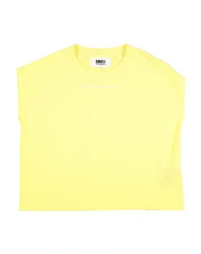 Mm6 Maison Margiela Babies'  Toddler Girl T-shirt Yellow Size 6 Cotton