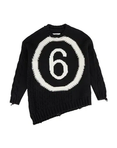 Mm6 Maison Margiela Toddler Sweater Black Size 6 Wool, Nylon In Black