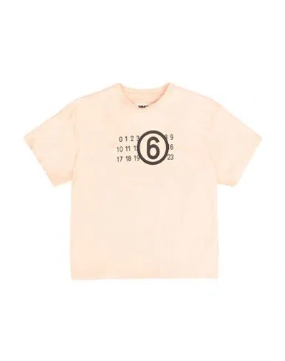 Mm6 Maison Margiela Babies'  Toddler T-shirt Apricot Size 6 Cotton In Orange