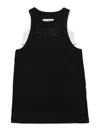 Mm6 Maison Margiela Sleeveless Ribbed Cotton Logo Dress In Black