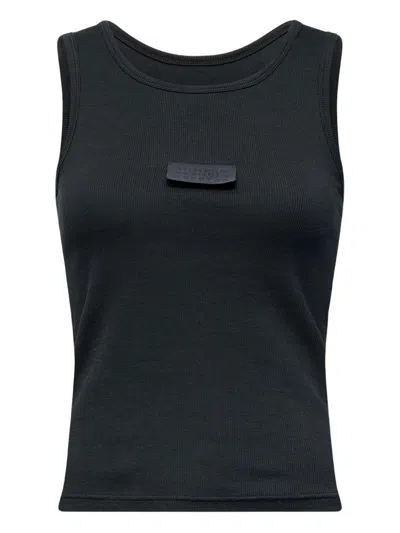 Mm6 Maison Margiela Numeric Logo Patch Stretch Cotton Tank In Blue
