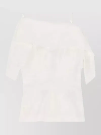 Mm6 Maison Margiela Top Draped Layered Sheer Spaghetti Straps V Back In Neutral
